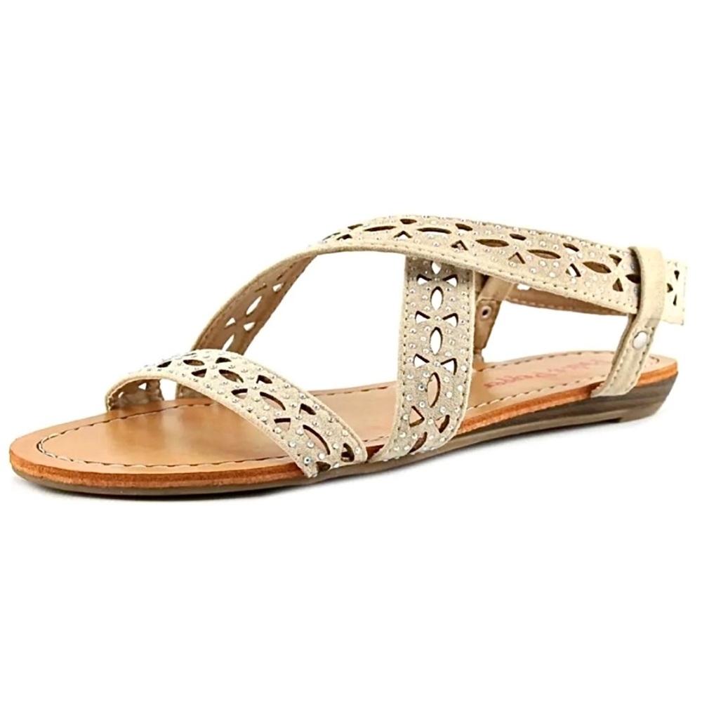 - Pink & Pepper 6.5 Rhinestone Perforated Slingback Sandals! NEW!